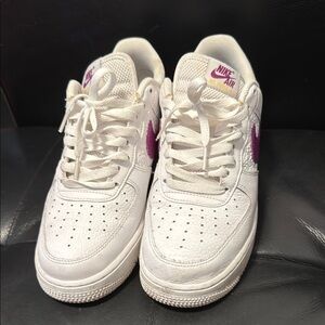 Nike Air White Sneakers with Purple Details